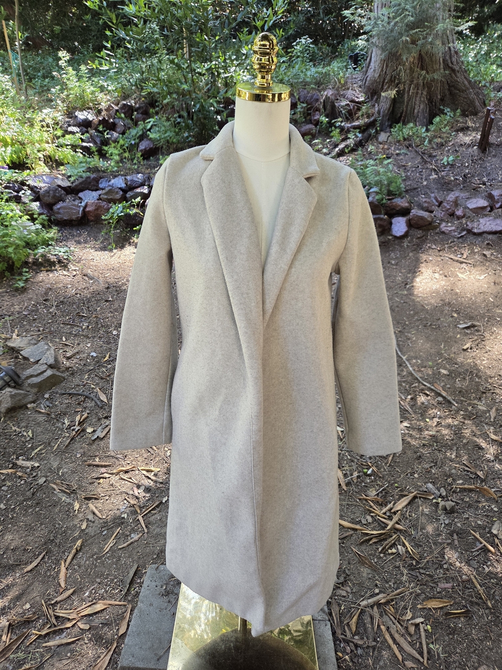 Zara Women's Beige Long Coat Size Small